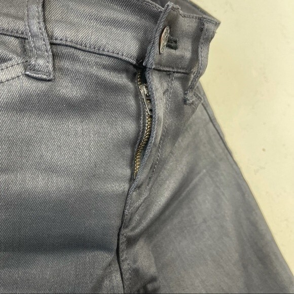 Madewell Black Skinny Skinny Moto Jeans 26 Ankle Zip Coated Leather Look Y2K - Picture 10 of 16